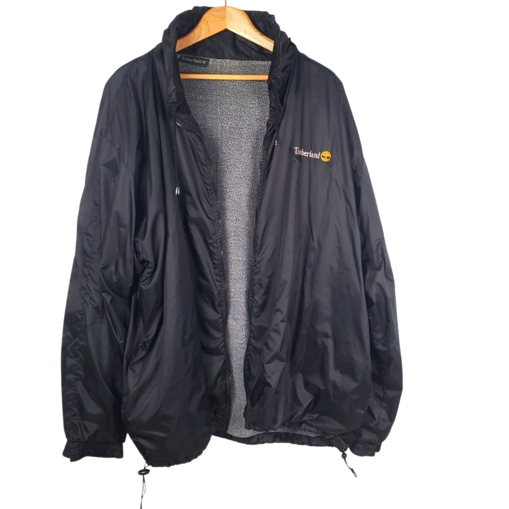 Timberland Black Windbreaker with Logo. 3X